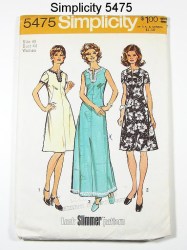 5475  Simplicity 72 LOOK SLIMMER DRESS LENGTHS SLEEVES OR NOT PATTERN 14 1/2 37b or 38 42B choice